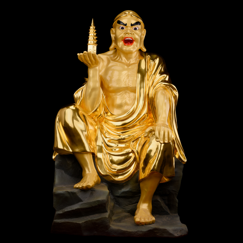 十八罗汉佛像 十八罗汉佛像纯铜鎏金降龙伏虎罗汉雕像佛堂寺庙供奉