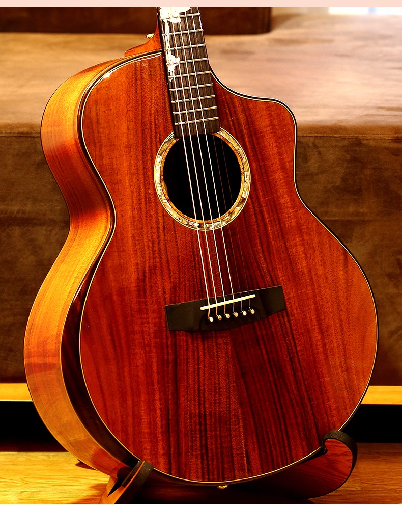 trumon 楚门吉他爬山虎 飞鸟 桑托斯加震单板民谣木吉他初学加振电箱