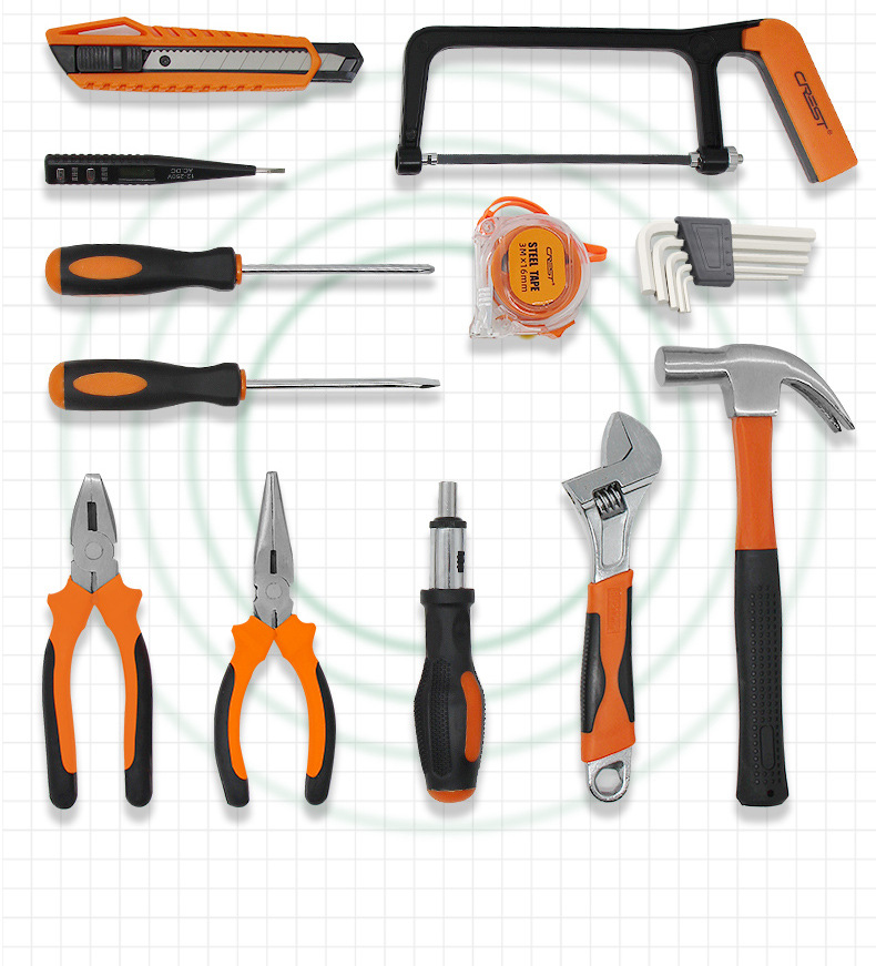 定制家用五金工具套装家庭手动组合维修组套房地产礼品工具箱18件小型