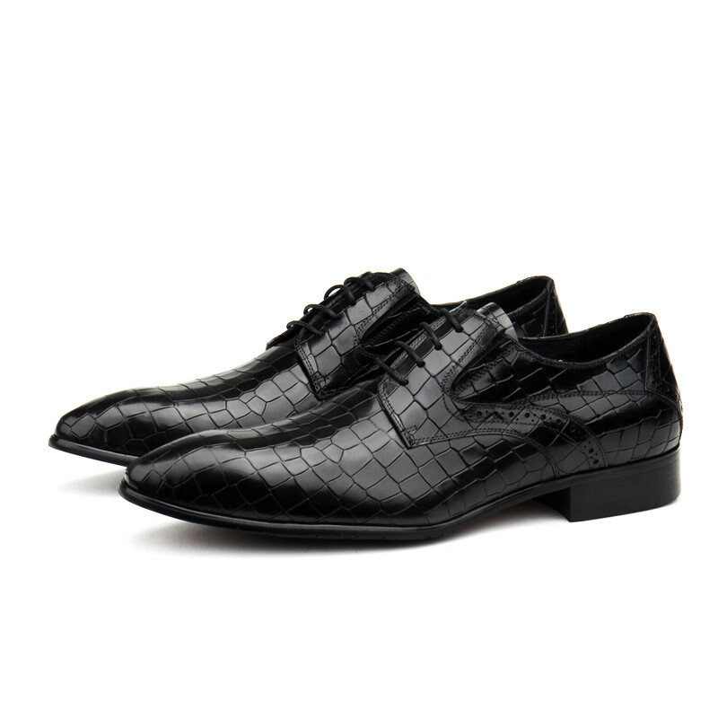 轻奢高端品牌国际大牌欧版男鞋, 商务正装皮鞋.压花石头纹纯皮打造.