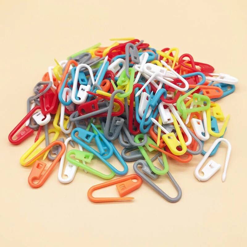 50枚盒彩色塑料小别针22mm孕妇安全别针儿童衣服塑料别针扣白50枚盒
