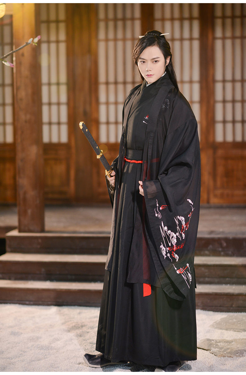 魏晋风汉服男大袖衫古风男士大码学生班服套装明制风公子夏款junce