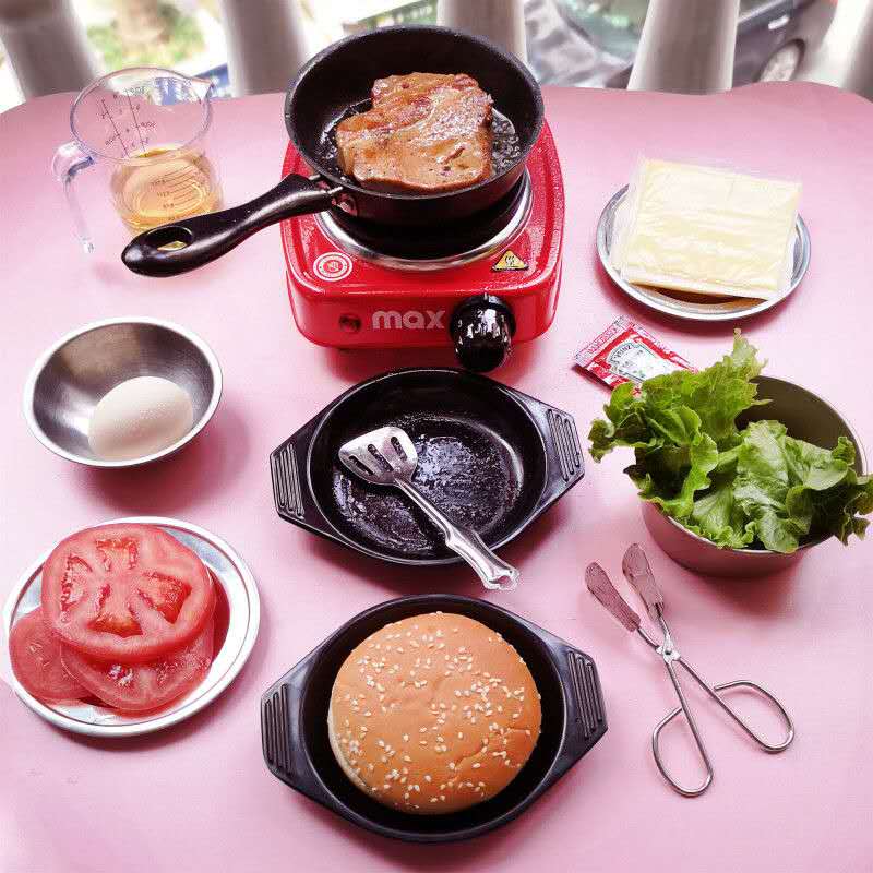 小小世界迷你厨房 迷你厨房真煮全套儿童食玩做饭工具小厨具玩具套装