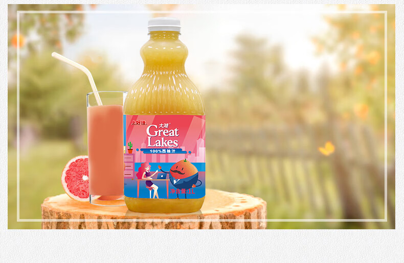 上海可发上好佳大湖果汁1l6大瓶上好佳大湖橙汁果汁饮料整箱装大湖