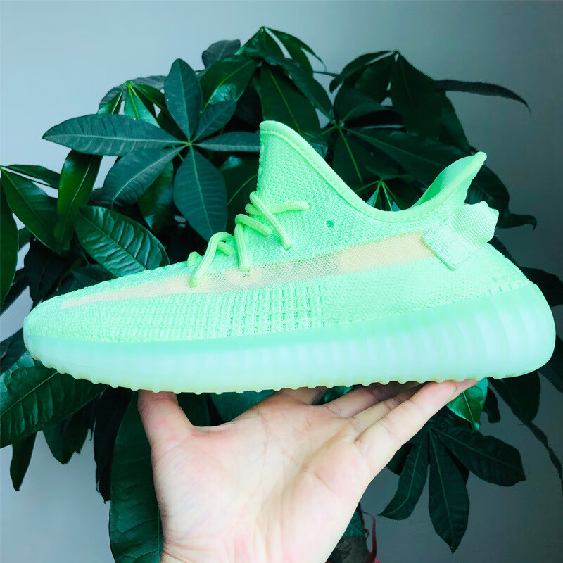 男生椰子鞋满天星白冰激凌情侣运动鞋跑步鞋 荧光绿真爆三杆 36【图片