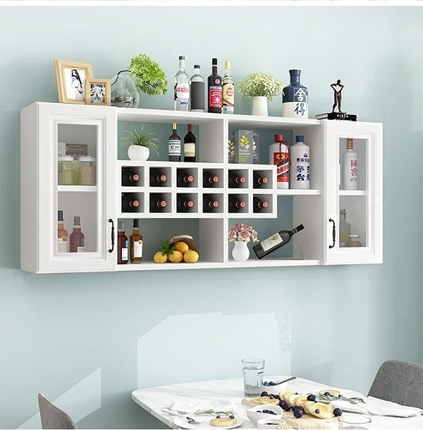 高脚杯架倒挂墙上酒柜酒架壁挂式红酒墙壁吊柜高脚杯红酒架餐厅置物架