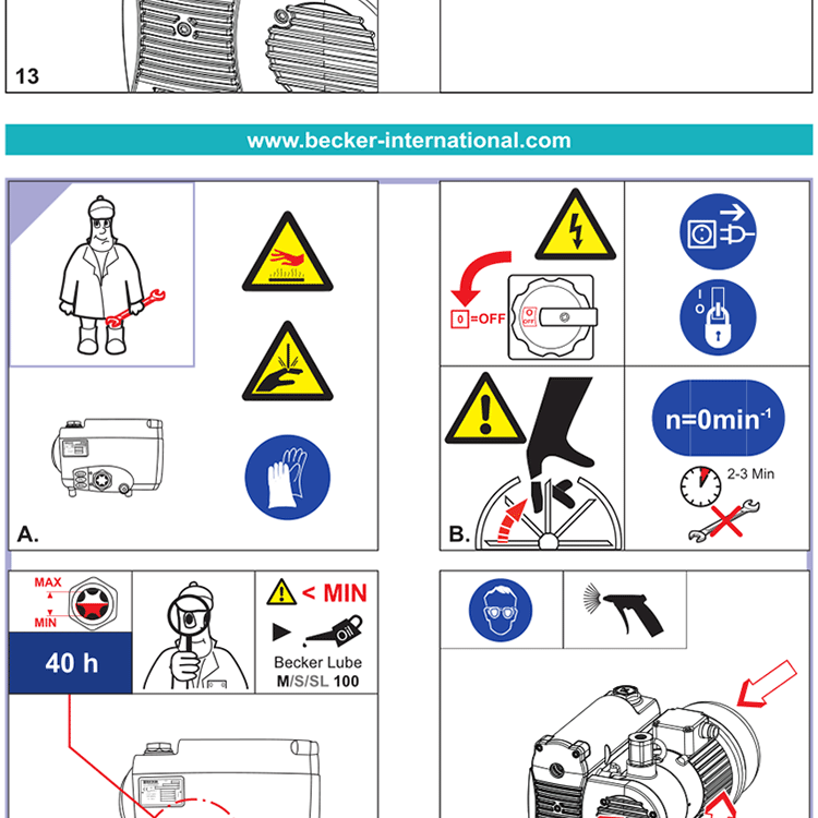 qiba定制贝克becker油式旋片真空泵u42040165195u570100fku4300