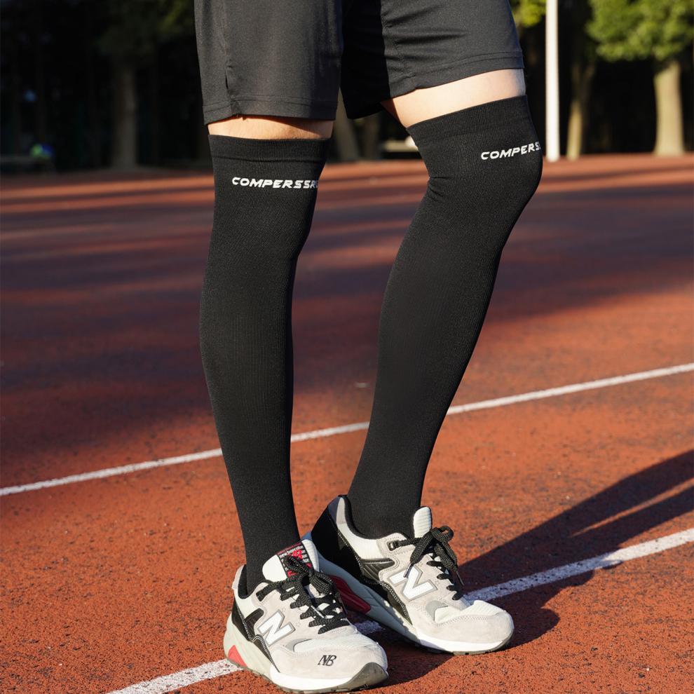 马拉松袜子 篮球袜吸汗春夏过膝高筒运动跑步压力袜子长筒肌肉腿压缩