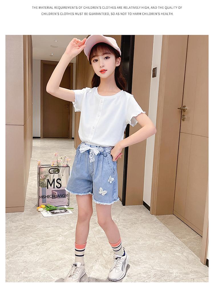 女童短裤外穿女童牛仔短裤夏季薄款中大童短裤儿童裤子女童牛仔裤宽松
