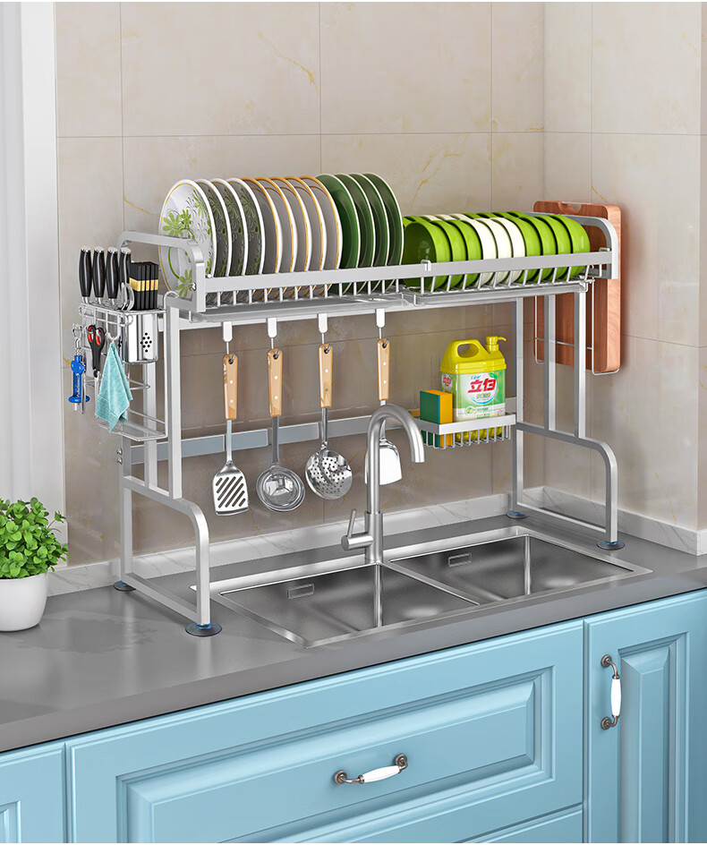 科勒京 厨房水槽置物架不锈钢304不锈钢沥水碗架厨房水槽置物架上方