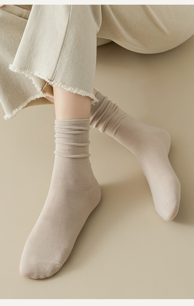 月子袜冬季纯棉袜子女秋冬堆堆袜秋季中筒袜无骨月子袜全棉女袜棉袜