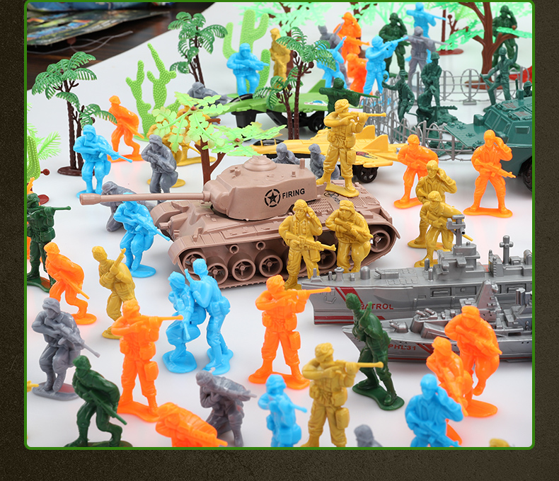 火柴人战争玩具玩模乐200只兵人大战军事玩具模型套装塑料兵团士兵