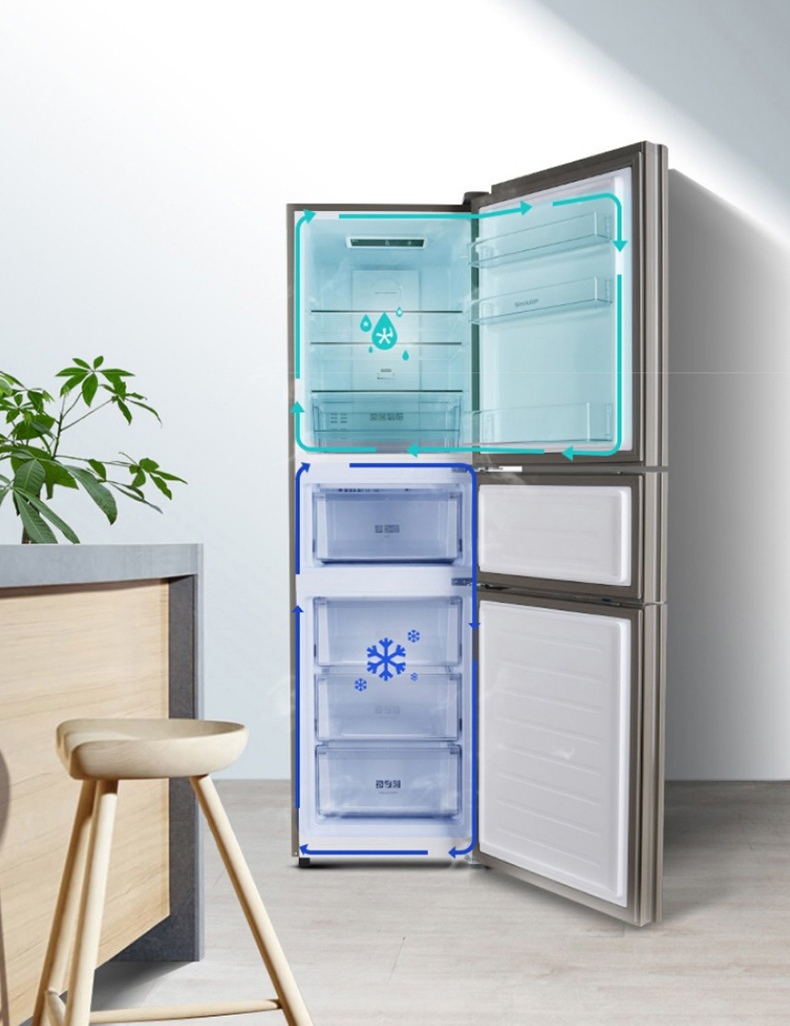 夏普sharp两门冰箱风冷无霜节能冰箱大冷冻小型家用冰箱以旧换新bcd