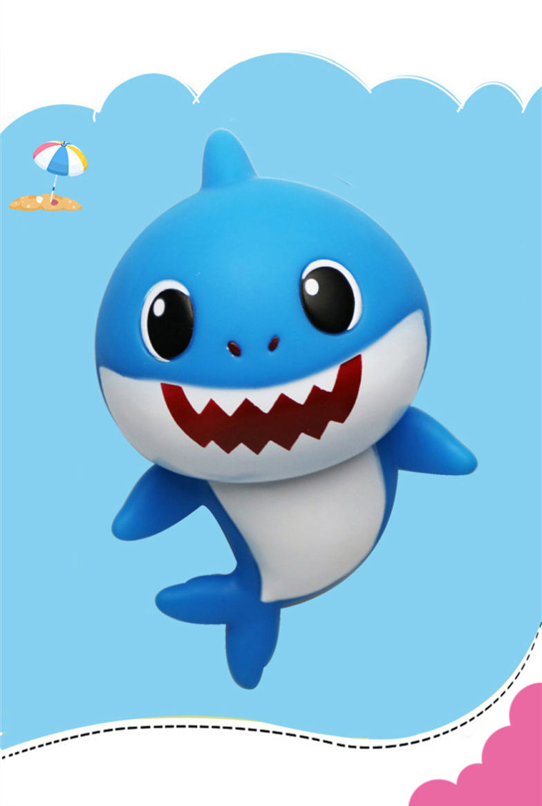 鲨鱼宝宝会唱歌babyshark完整版发声发光搪胶玩具公仔送女友送人黄色