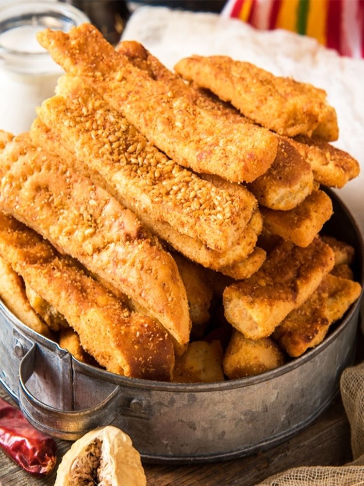 新疆锅巴馕香辣孜然烤馕饼芝麻馕锅巴炸馕块正宗手工点心囊馕小吃馕