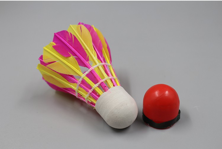 彩色羽毛球红皮头加重防风户外室外训练球耐打5只装彩色球三种颜色