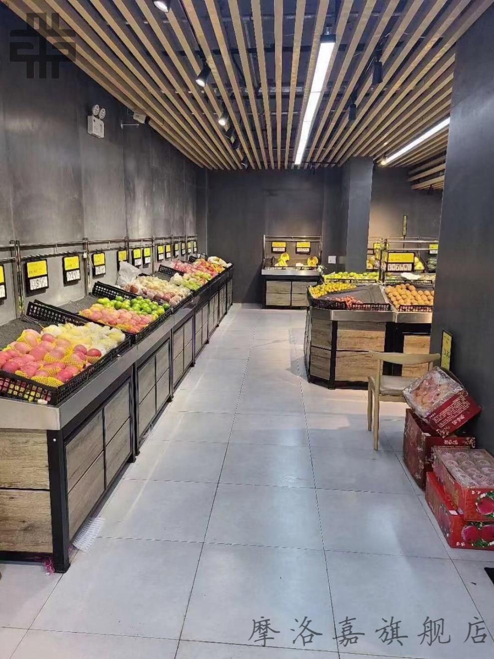 索讯科超市货架水果冰鲜台不锈钢生鲜架水菜架蔬菜架水果架蔬果架超市