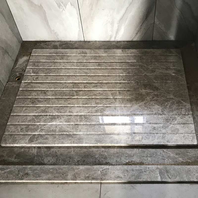 洁尔嘉石材板 浴室淋浴房地石大理石天然防滑拉槽定制人造卫生间地面