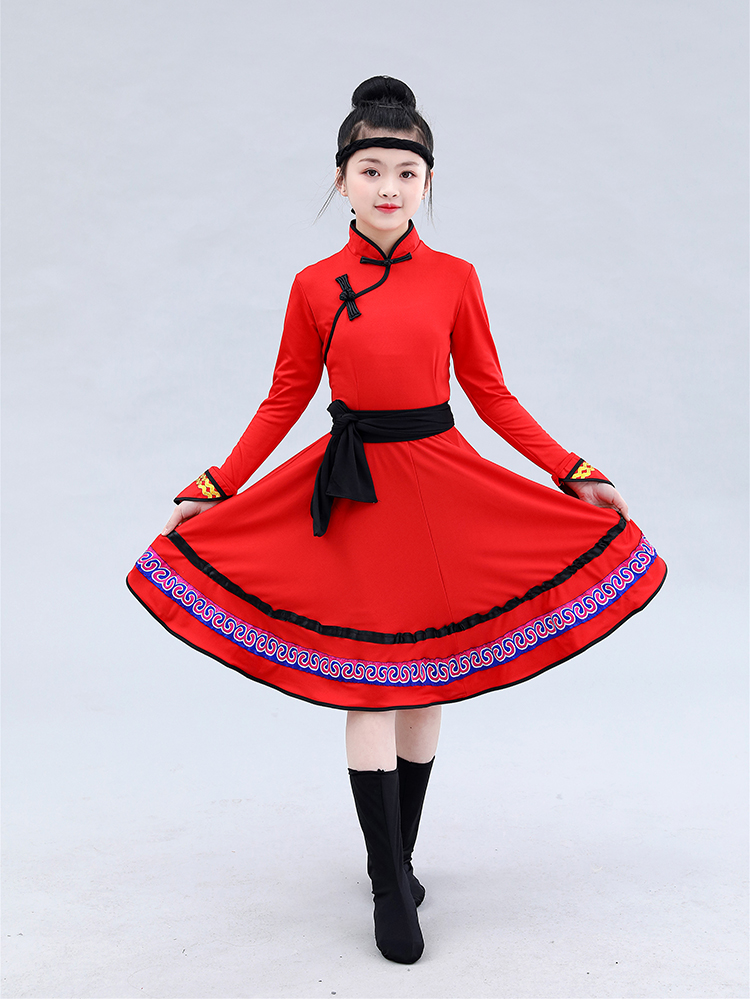 小憨鹿少数民族服装儿童男女蒙古袍新款蒙古族舞蹈女六一幼儿蒙古裙