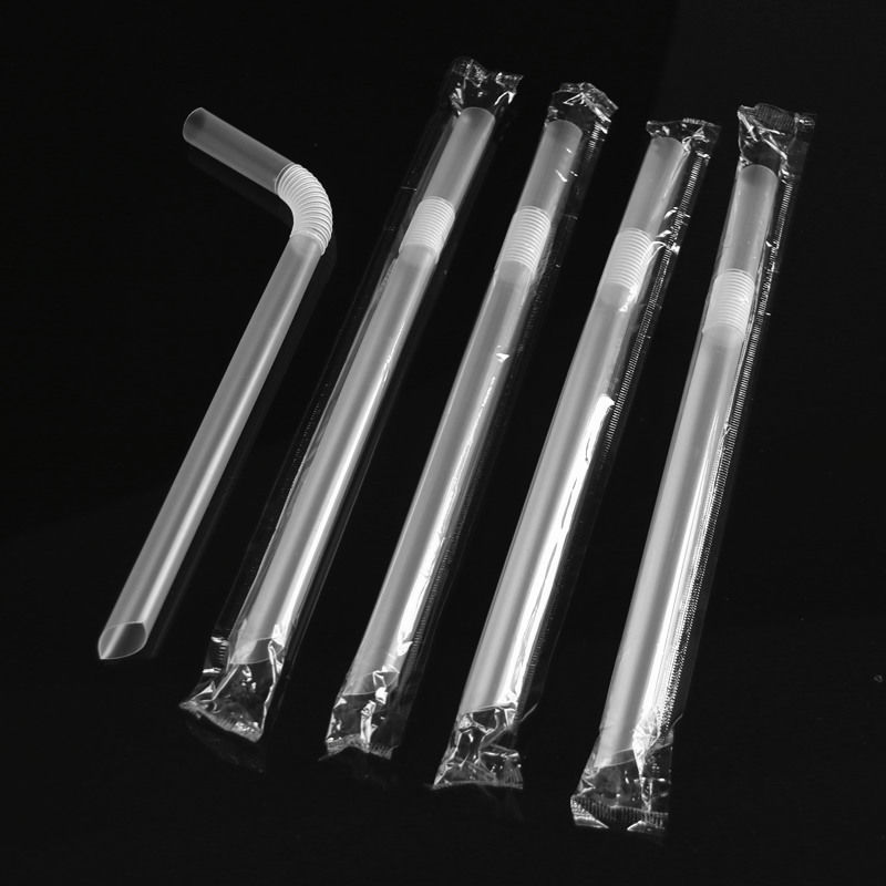 一次性吸管弯头粗吸管奶茶粗吸管大吸管透明独立包装 饮料吸管弯头粗