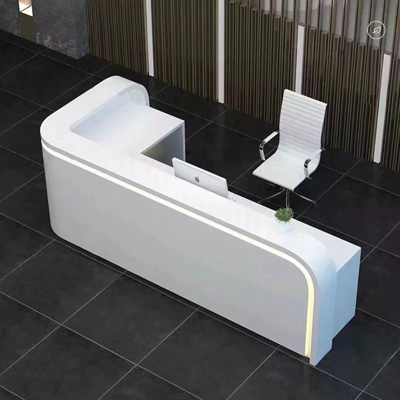 宏科华公司烤漆前台吧台美容院收银台接待台柜台迎宾简约现代定制直角