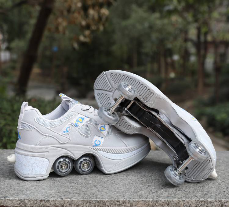鞋男孩隐形滑冰学生成人变形带轮子的鞋正常码数按平常运动鞋码下单43