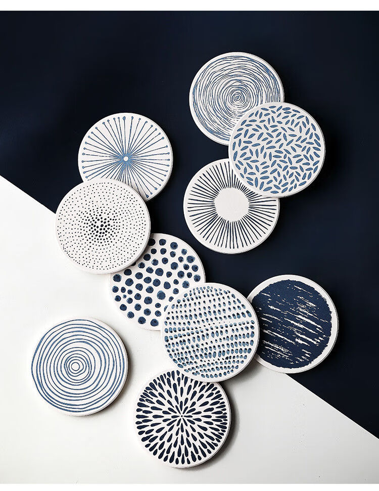 隔热吸水速干杯垫硅藻泥垫北欧创意ins风杯子垫子茶杯水杯防烫垫硅藻