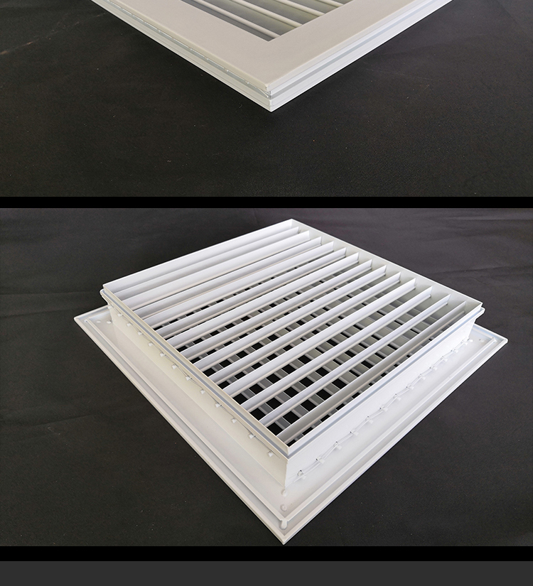 通风口网罩 空调铝合金双层圆出风口方形散流器吊顶检修格栅百叶窗通