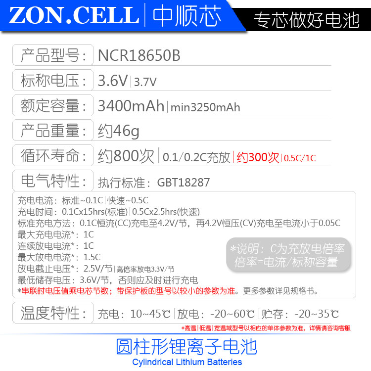 松下ncr18650bmh12210圆柱形锂离子电池1865036v3400mahncr18650b3400