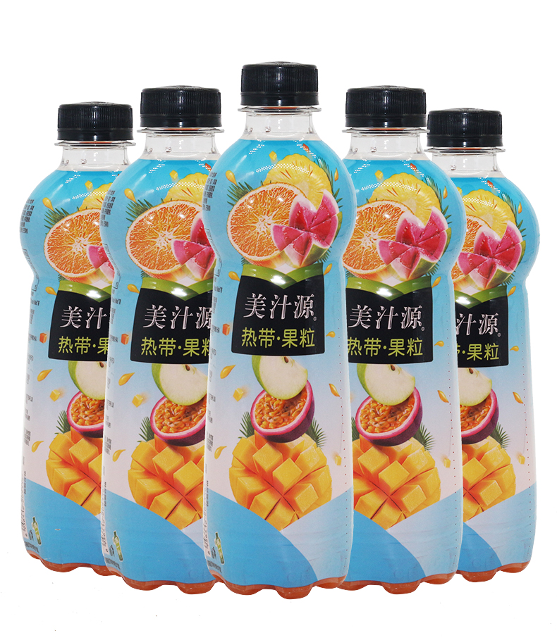 可口可乐美汁源热带果粒420ml12瓶整箱热带果汁饮料爽口爽心