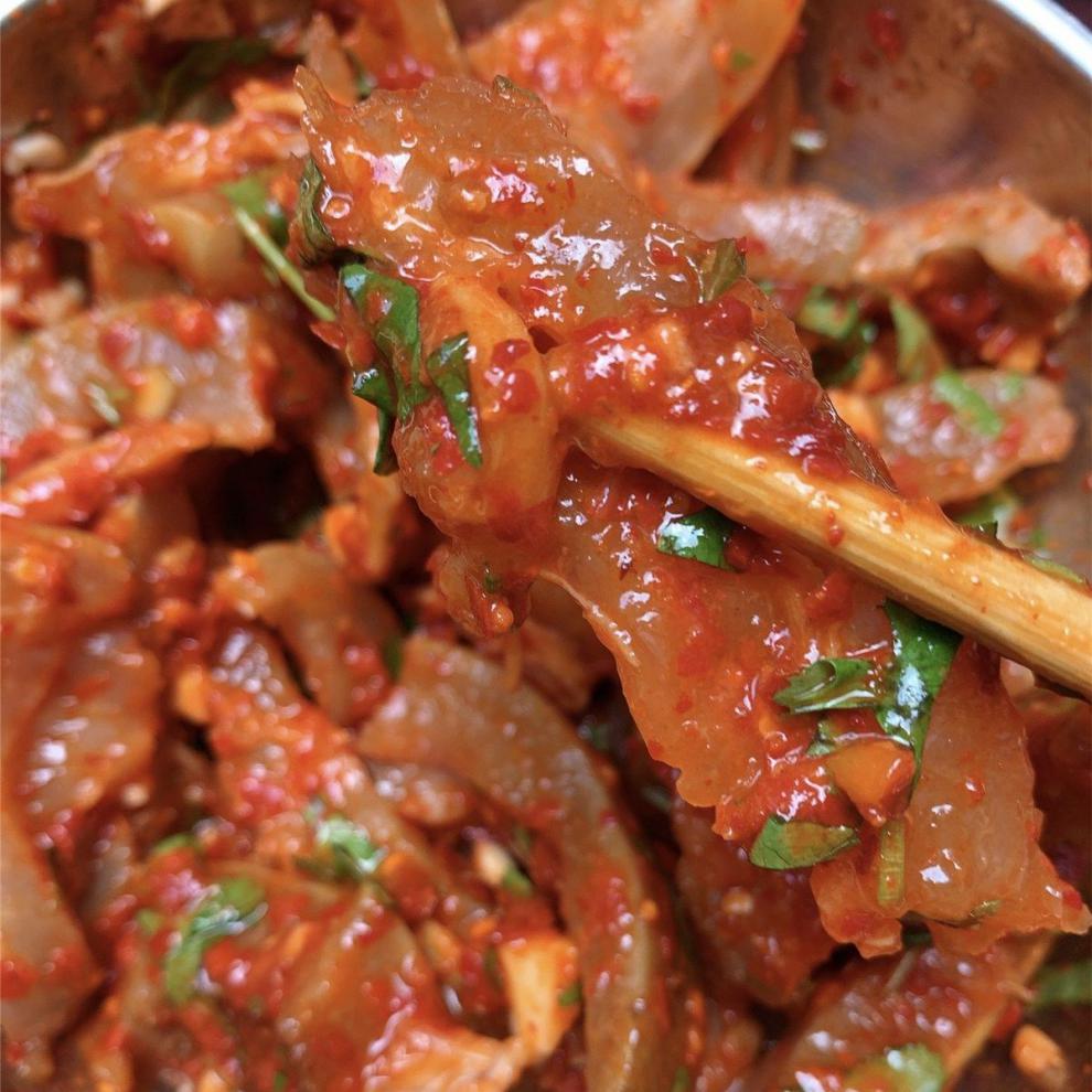 傣味牛脚筋云南临沧耿马孟定特产傣族酸辣牛蹄筋腌牛板筋普洱小吃 一