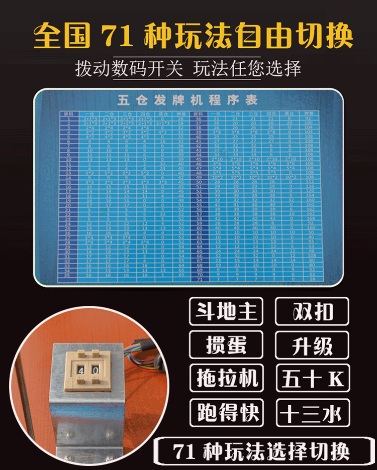 自动发牌机发牌机扑克自动电动4人用斗地主双扣掼蛋扑克机折叠餐桌