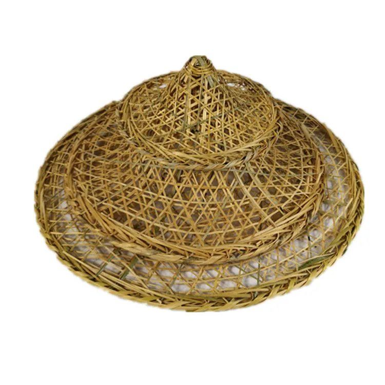 斗笠帽竹编帽子竹编斗笠帽遮阳草帽红军帽舞台斗笠道具镂空斗笠铭佳玲