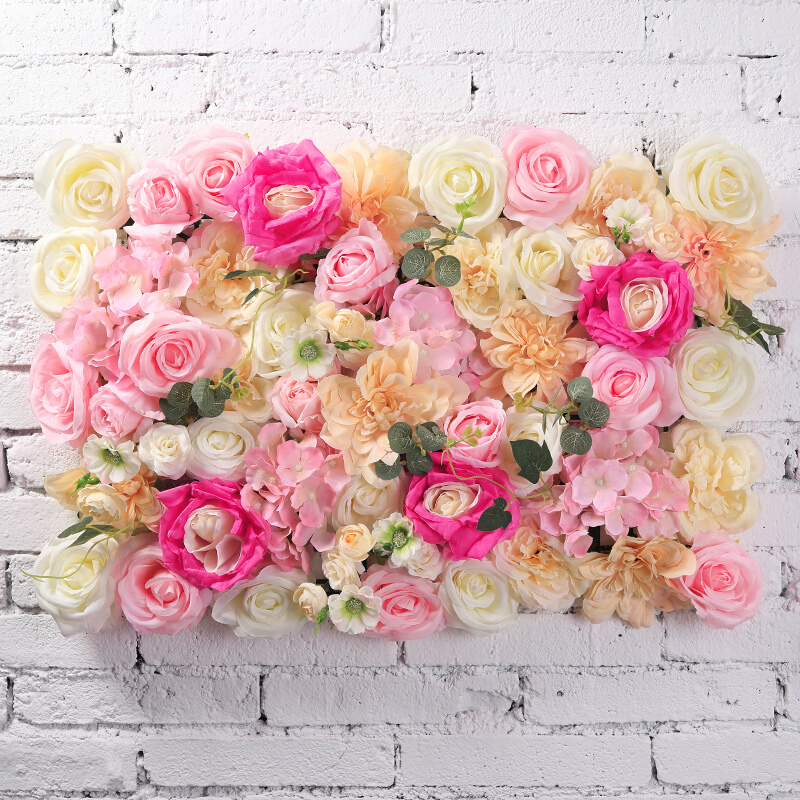 京选推荐可定制仿真花墙背景墙网红墙装饰植物墙假玫瑰花墙婚庆橱窗