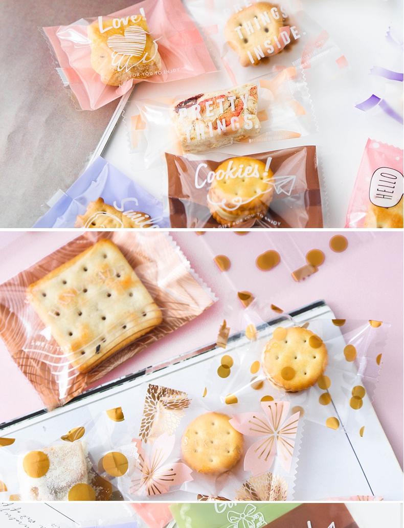 曲奇饼干包装纸雪花酥包装袋牛扎饼干袋子曲奇纸自封自粘牛轧糖小机封