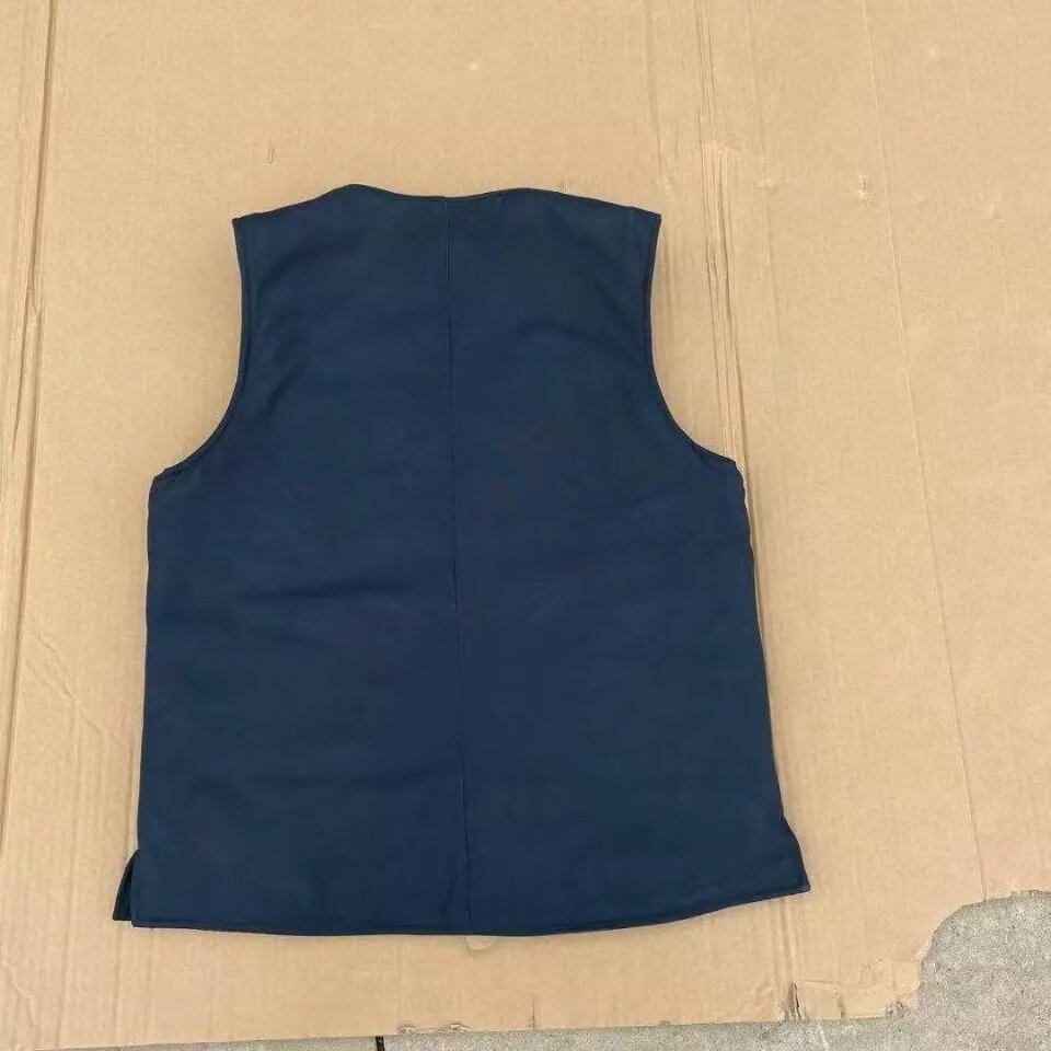 领导马甲防寒服14地勤皮背心蓝色寒区羊皮毛马甲夹背心防寒保暖老人