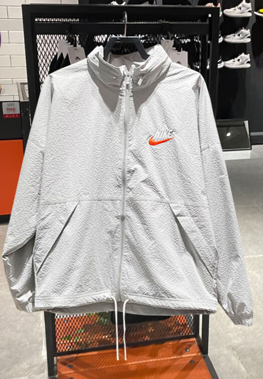 nike耐克男子春秋款后背刺绣logo梭织连帽防风衣夹克外套女 dm5286