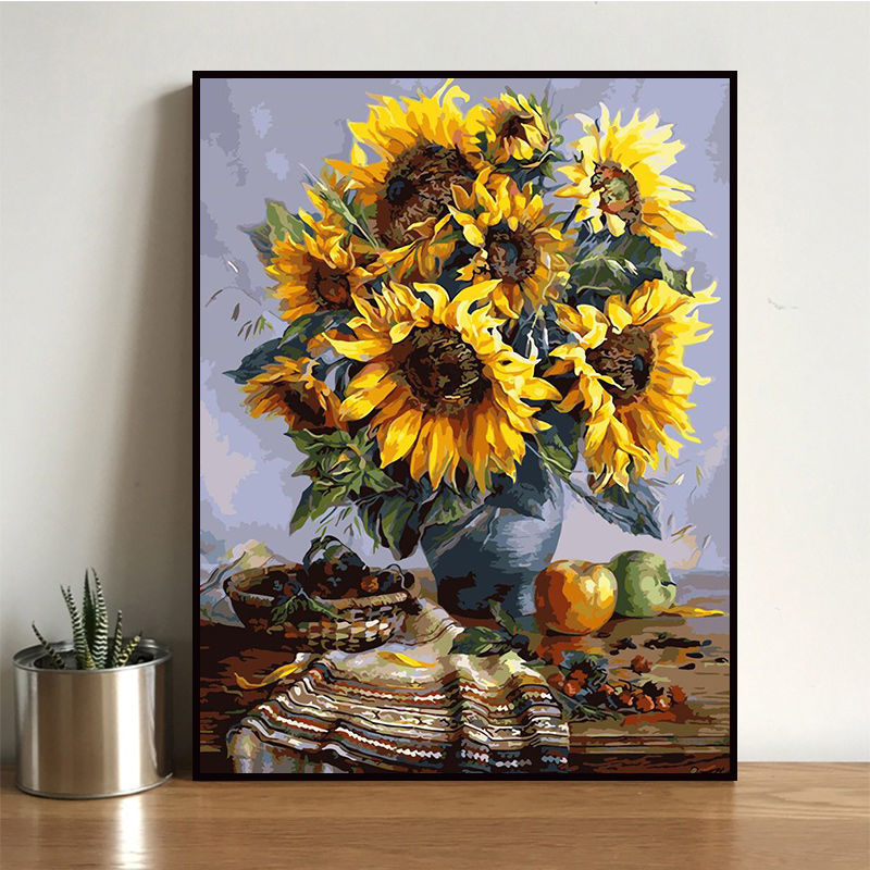 数字油画定制创意diy数字油画手绘填充油彩画客厅卧室风景花卉大幅