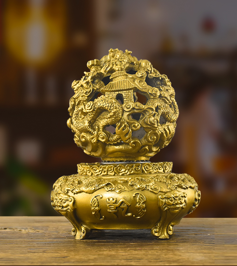 适用纯铜时来运转摆件扭转乾坤九转乾坤鼎九龙戏珠转运工艺品摆件