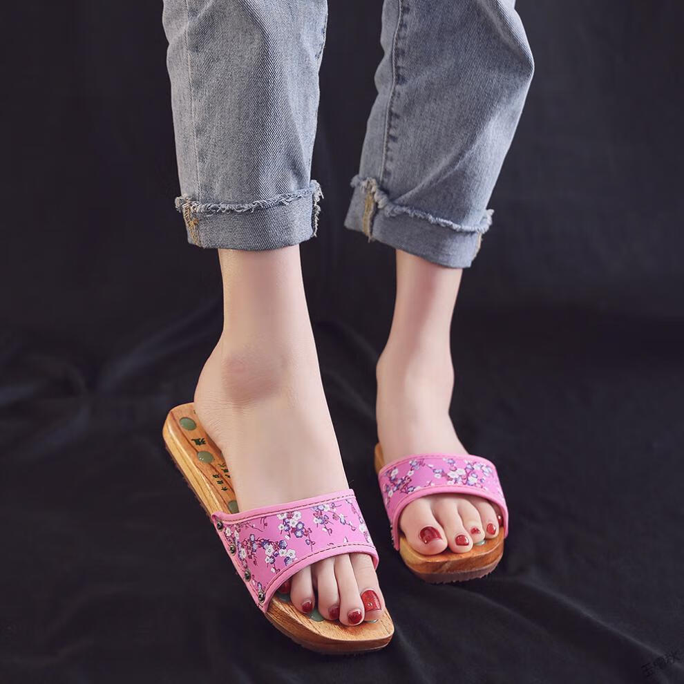 日本拖鞋木屐女木拖鞋夏天穿的女生按摩鞋浴室木鞋一字凉拖鞋平底清凉