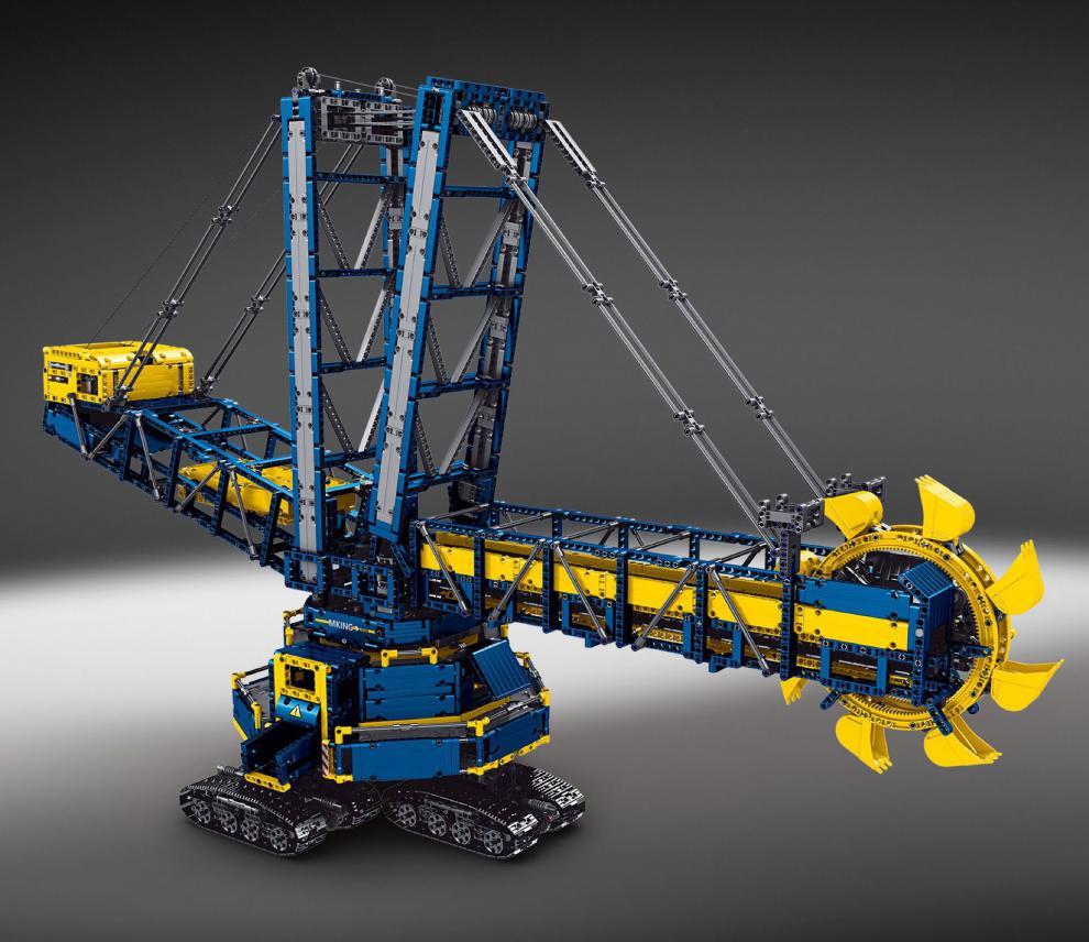 宇星模王积木工程履带斗轮挖掘机app电动遥控拼装拼插成人高难度积木