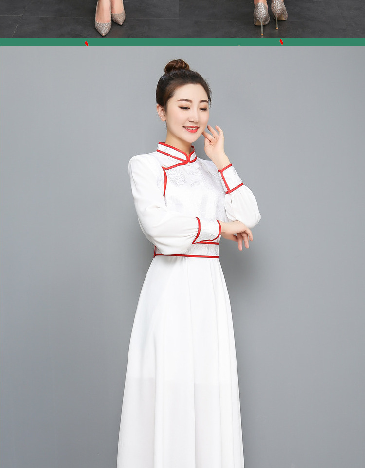 蒙古服装女士改良蒙古袍生活装裙子旗袍礼服民族演出服饰定制款 宝