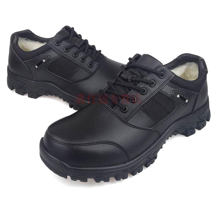 保安鞋嘉仕冠黑色作训男鞋运动训练皮鞋软底执勤鞋夏季网眼保安巡逻鞋