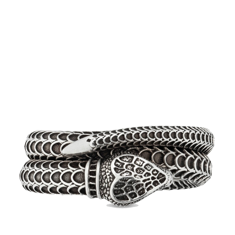 gucci古驰guccigarden系列925银蛇纹雕刻鳞片戒指577294j84000811银色