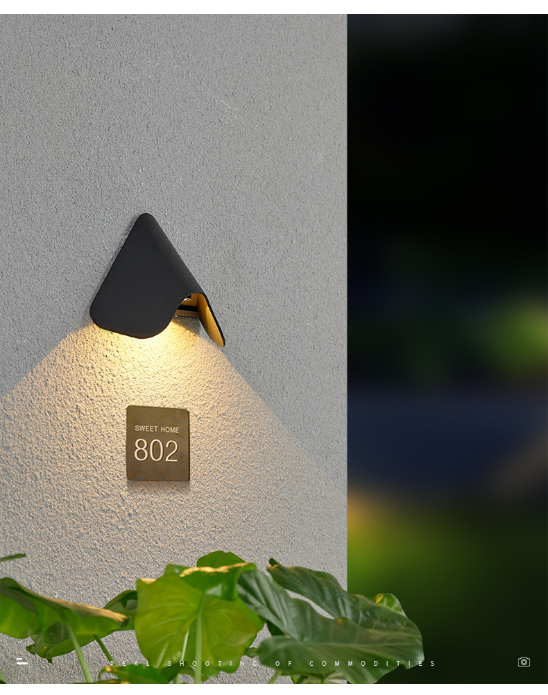 户外门牌壁灯 ed户外壁灯防水门牌灯入户别墅店面牌号简约创意防锈外