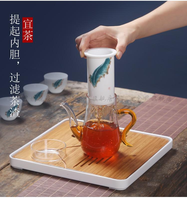 红茶杯具 红茶普洱用泡茶壶加厚玻璃陶瓷过滤小青柑花茶冲茶器喝茶具
