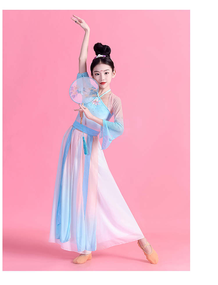 迪士尼(disney)官方品牌儿童古典舞演出服飘逸中国舞民族舞练功服女童