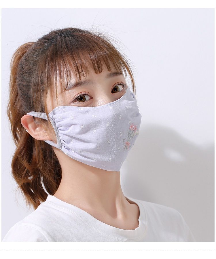 萱口罩棉布可水洗防晒口罩女夏季薄款防尘透气春季棉布可水洗夏天口罩