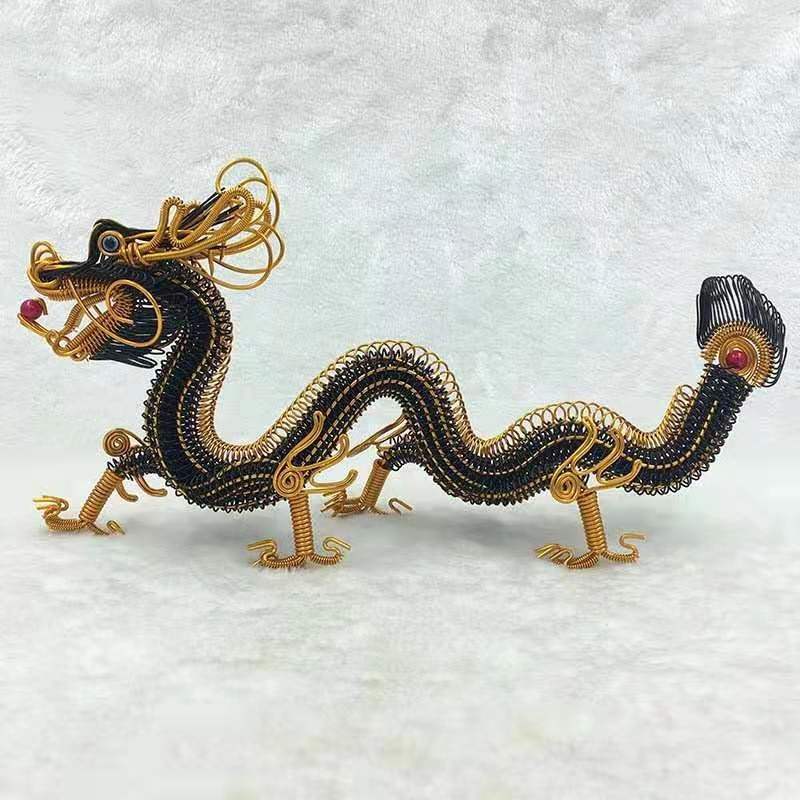 铜丝工艺品 铜丝手工编织工艺品摇钱树装饰品摆件手工龙手工凤凰孔雀