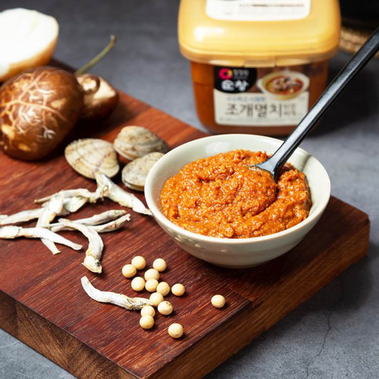 韩国进口大酱清净园大酱蛤蜊银鱼大酱贝类海鲜大酱汤专用酱料900g 450
